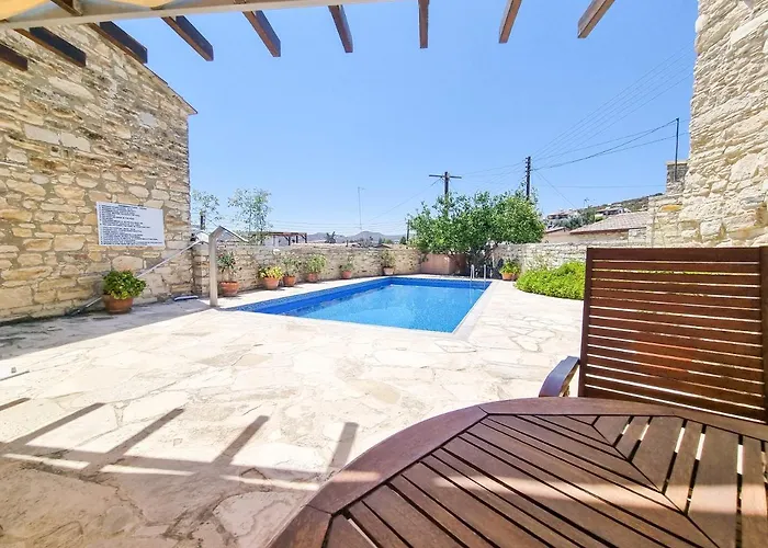 Poolside Escape Studio In Skarinou Village With Pool Facilities